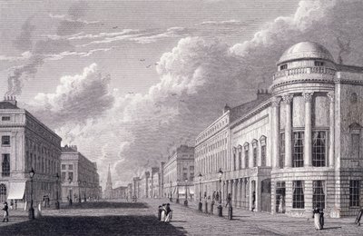 Regent Street, mit den Argyle Rooms, graviert von Charles Heath, 1825 von William Westall